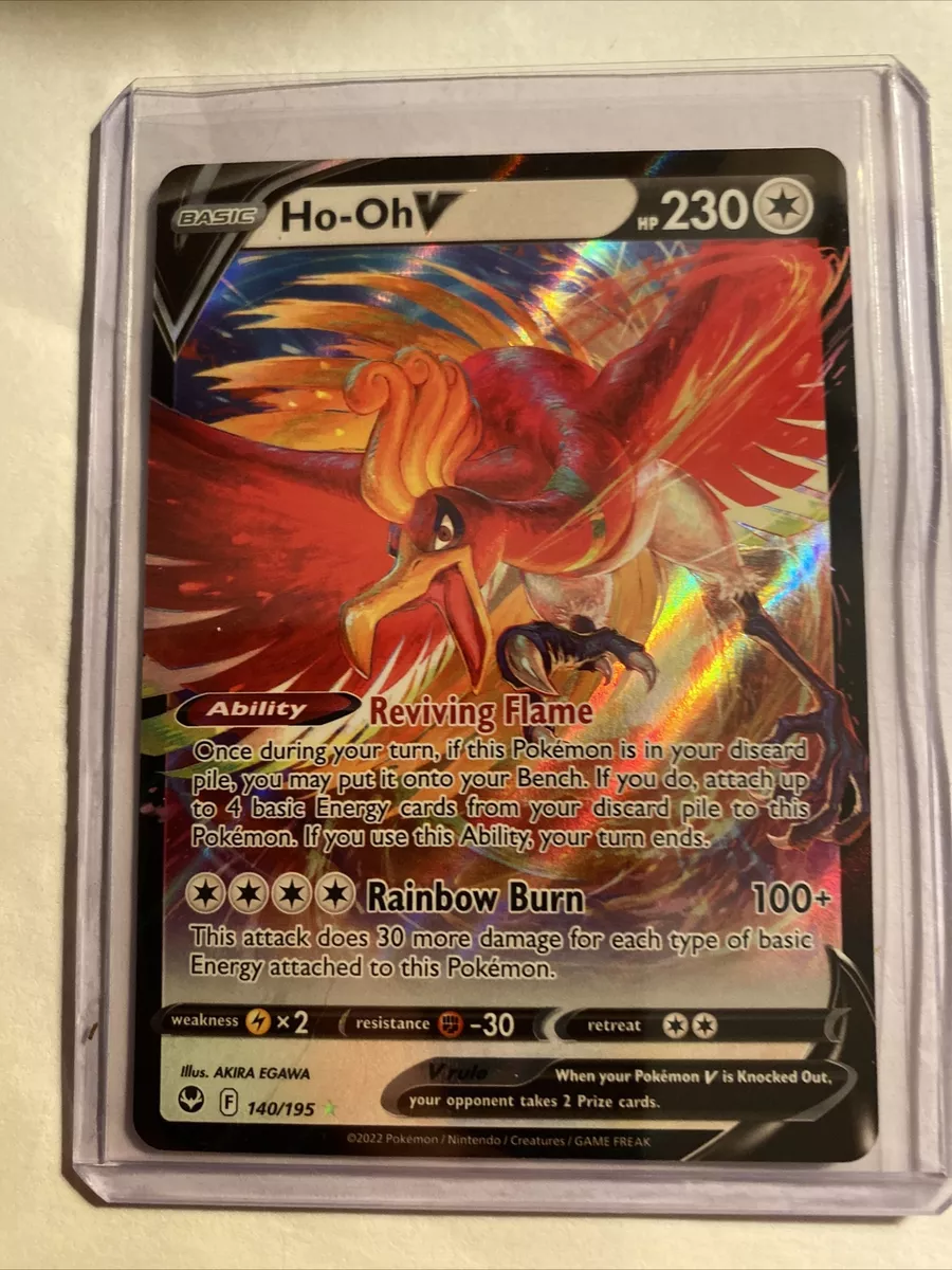 Ho-Oh V 140/195 Full Art Silver Tempest Pokemon Card