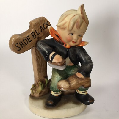 Napco Shoe Shine Boy Ceramic Figurine Boot Black