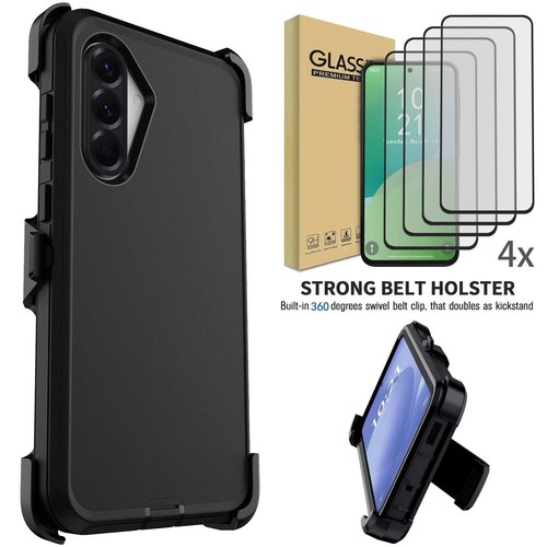 For Samsung Galaxy A06/A36/A56 5G Case Hybrid Rugged Clip Cover w/Tempered Glass - Picture 40 of 47
