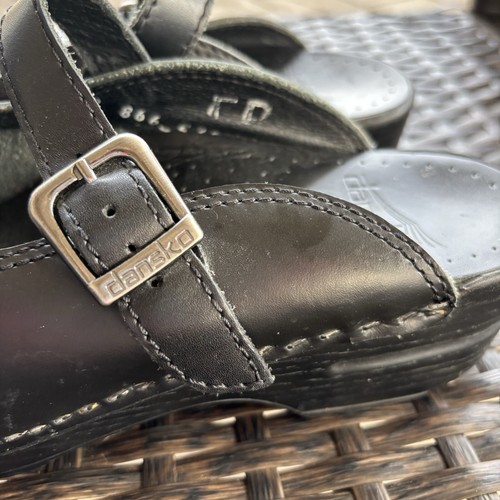 Dansko Merrie Cabrio Mary Jane Clog Shoes Buckle Womens Sz 8/38 Black - Picture 3 of 11