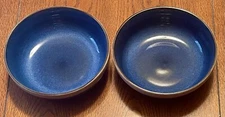 Pair Of Over and Back "Northern Lights Blue" 8 1/8 In Large Coupe Bowl