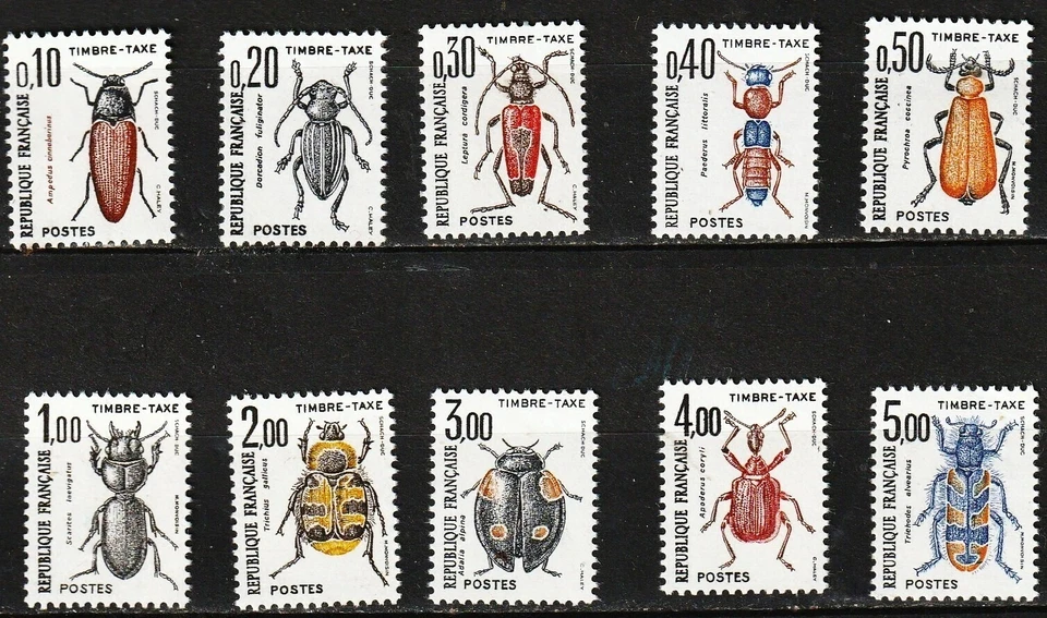 France série 10 timbres taxe neufs ZY3922: insectes, coléoptère - Photo 1/1