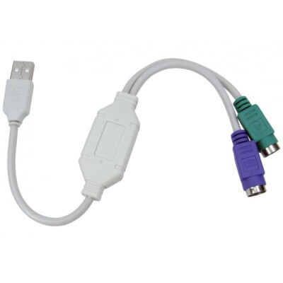 USB auf PS/2 Adapter Konverter Splitter 1x USB Port auf Tastatur & Maus
