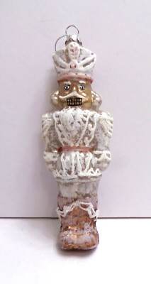 Nutcracker Hand Painted Mercury Glass Ornament Christmas