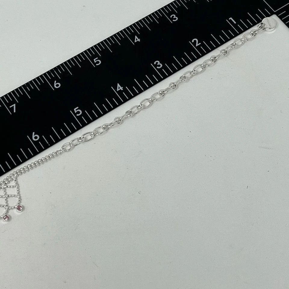 Collar de encaje con placa de plata Givenchy nuevo sin etiquetas con pedrería rosa. Foto 3 de 4