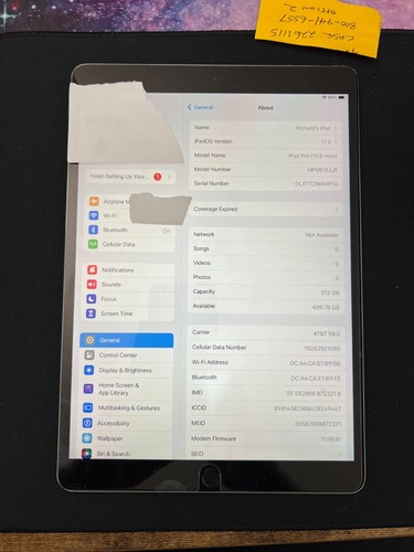 Apple iPad Pro 1st Gen. 512GB, Wi-Fi + 4G (AT&T), 10.5 in - Space Gray - Bild 4 von 8