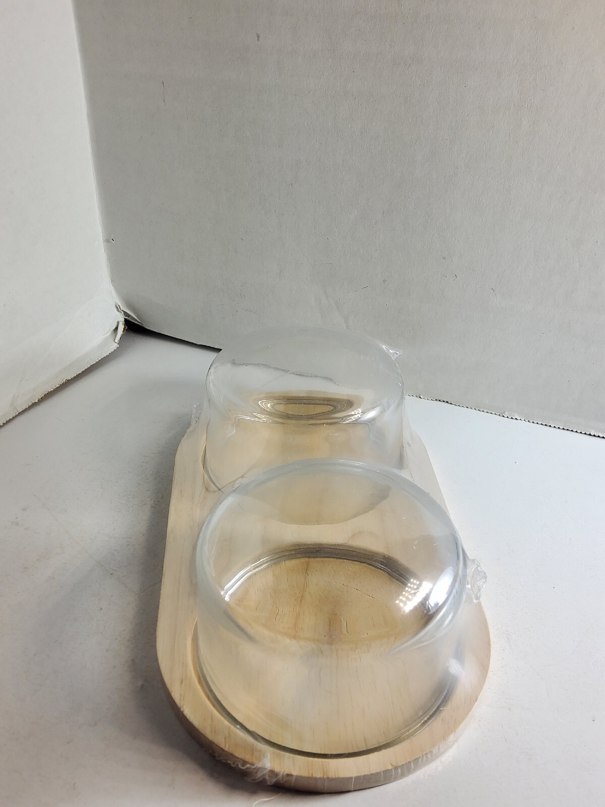 Target HORIZON Cloche Board Tray with 2 Glass Dome Lids eBay
