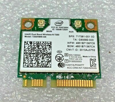 Karte Wifi Dual Band Wireless-N 7260 Intel Board Card für HP Elitebook 850 G1