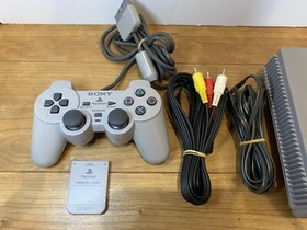 Sony PlayStation 1 PS1 SCPH-7000 Console Controller Set Gray Game JAPAN Tested