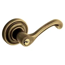 Baldwin Estate Keyed Classic Lever 5245-050-RENT Satin Brass and Black RH