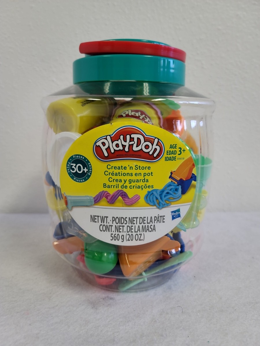 Play-Doh Create N Store Bucket 30+ Pieces, 11 Modeling Clay Cans