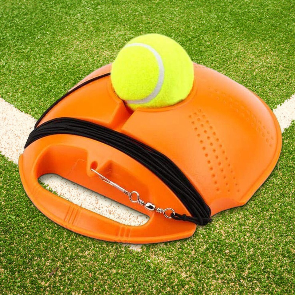 Tennis Trainer Rebound Ball with Long Elastic Rope Tennis Exercise