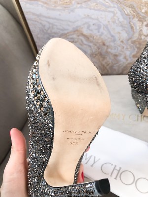 Rare Jimmy Choo Kendall Multicolor Crystal Peep Toe Pump 38.5 | eBay