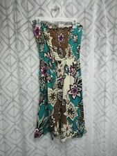 Xhilaration Dress Size S Multi Color Floral Straight Across Neck Elastic Casual