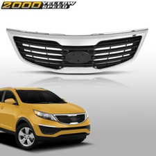 Chrome Shell W Gray Insert Plastic Grille Fit For 2011-2012 Kia Sportage