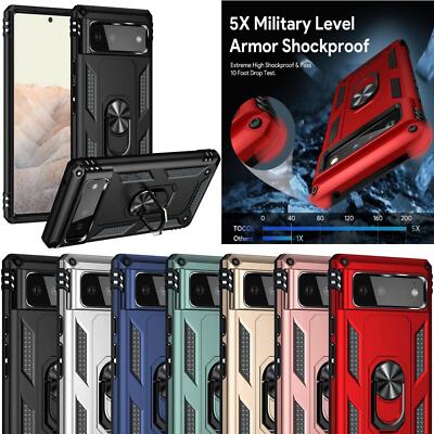 For Google Pixel 6A Case Slim Ring Armor Shockproof Heavy Duty