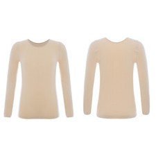 Mädchen Thermo Unterhemd Rundhals Langarm Shirts Top Thermounterwäsche Oberteile