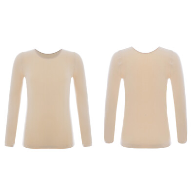 Mädchen Thermo Unterhemd Rundhals Langarm Shirts Top Thermounterwäsche Oberteile
