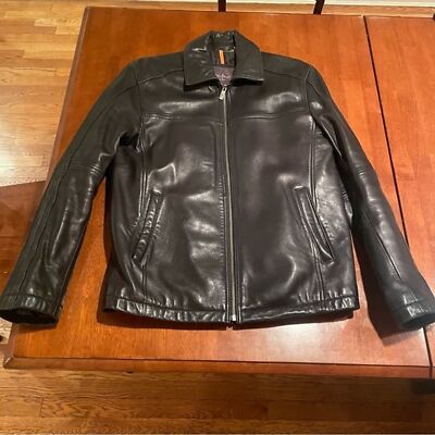 COLE HAAN Men's Super Soft Lambskin Leather Jacket Size S