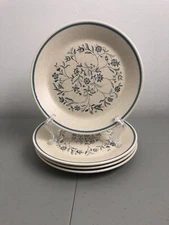 4 Vintage Lenox Temper-ware Blue Breeze Bread And Butter, Dessert Plates 6 3/8”