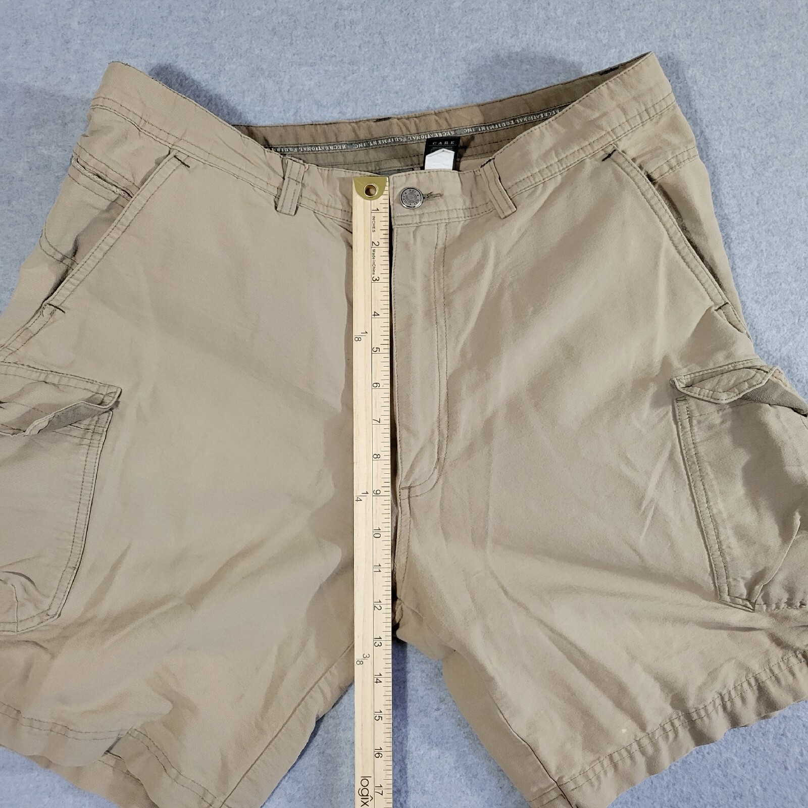 REI Cargo Shorts Men's 34 Hybrid Outdoor Beige Canvas… Gem