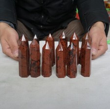 12Pcs 2.2LB Natural Mahogany Obsidian Quartz Crystal Point Tower Obelisk Healing
