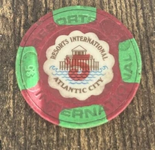 Resorts International Casino Atlantic City New Jersey $5 Chip