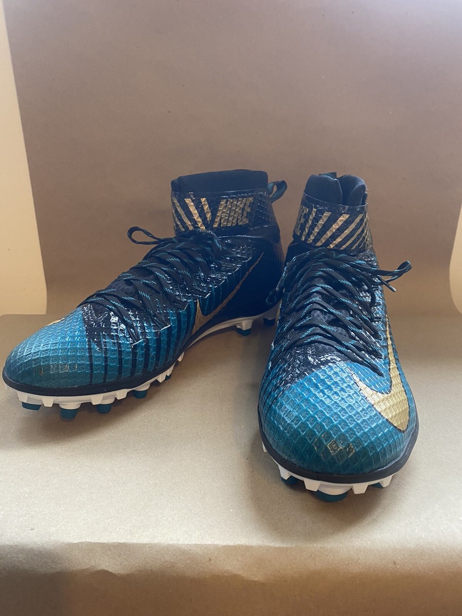 NEW Nike Lunarbeast Elite Teal/Black/Gold Mens 15 Football Cleats RARE  colors!