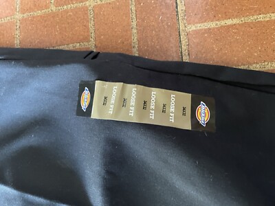 Dickies 34x32 Black Twill Work Pants Loose Fit Straight Leg Mens