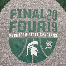 NEW Michigan State Spartans Shirt Mens Large Grey Basketball 2019 Final Four