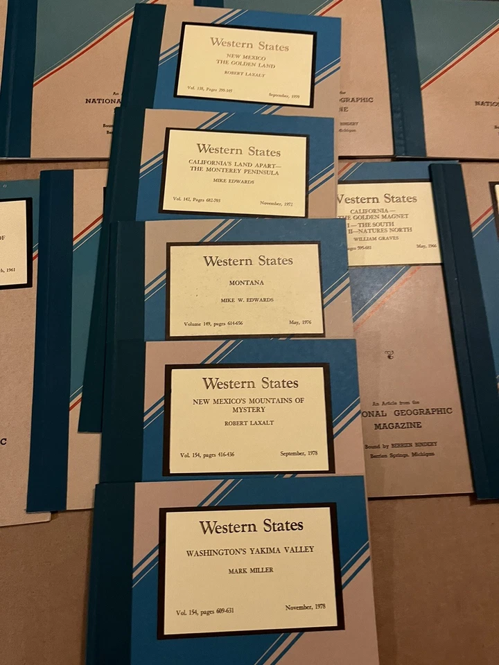 Vintage National Geographic Western States Bound Articles W/Case 18 Booklets Foto 2 de 4