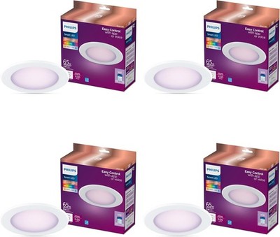 4 Pack Philips Smart Wi-Fi LED Downlight Recessed White 5-6 Inch Color Changing