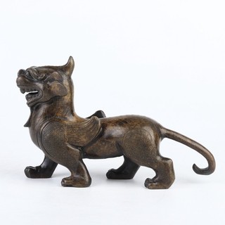 Chinese Antique Gilt Bronze Mythical Animal Statue