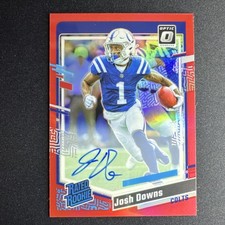 Josh Downs RC /75 Auto Red Prizm Autograph 2023 Panini Donruss Optic #248 Colts