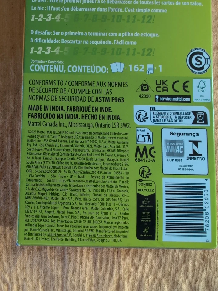 Mattel 42050 Skip-Bo Card Game - 2 to 6 Players 2023 - Image 3 of 4