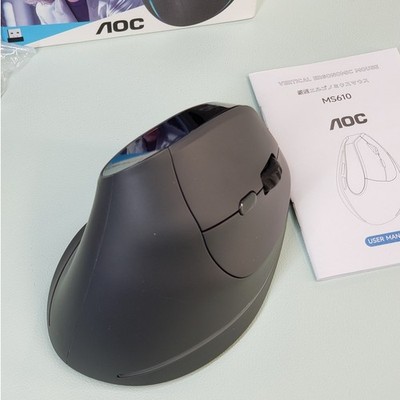 Vertical Ergonomic Wireless Mouse Bluetooth 2.4G Rechargeable RGB. AOC MS610