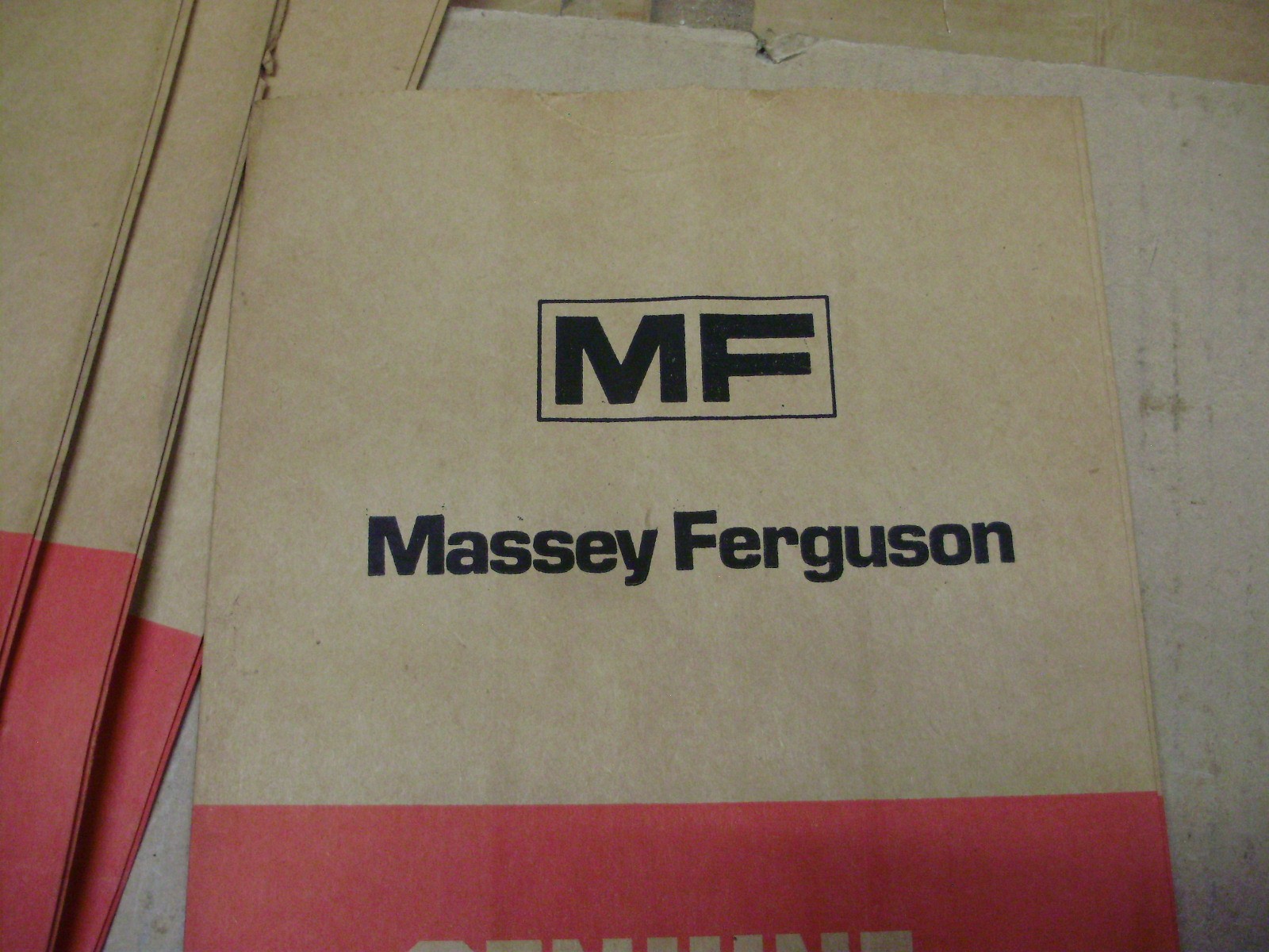 Massey Ferguson Genuine Parts And Accessories Paper Bags, Lot of 5, 16-1/4" High