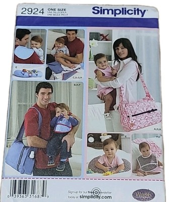 SIMPLICITY SEWING PATTERN 2924 HIS & HERS DIAPER BAGS & ACCESSORIES UNCUT