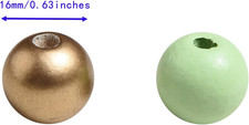 240PCS 16mm Natual Wooden Colorful Round Beads for Craft,Wood Spacer Loose Co...