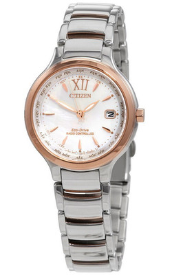 Citizen Women's Radio Control Two-Tone Eco-Drive Watch 30MM EC1174-84D