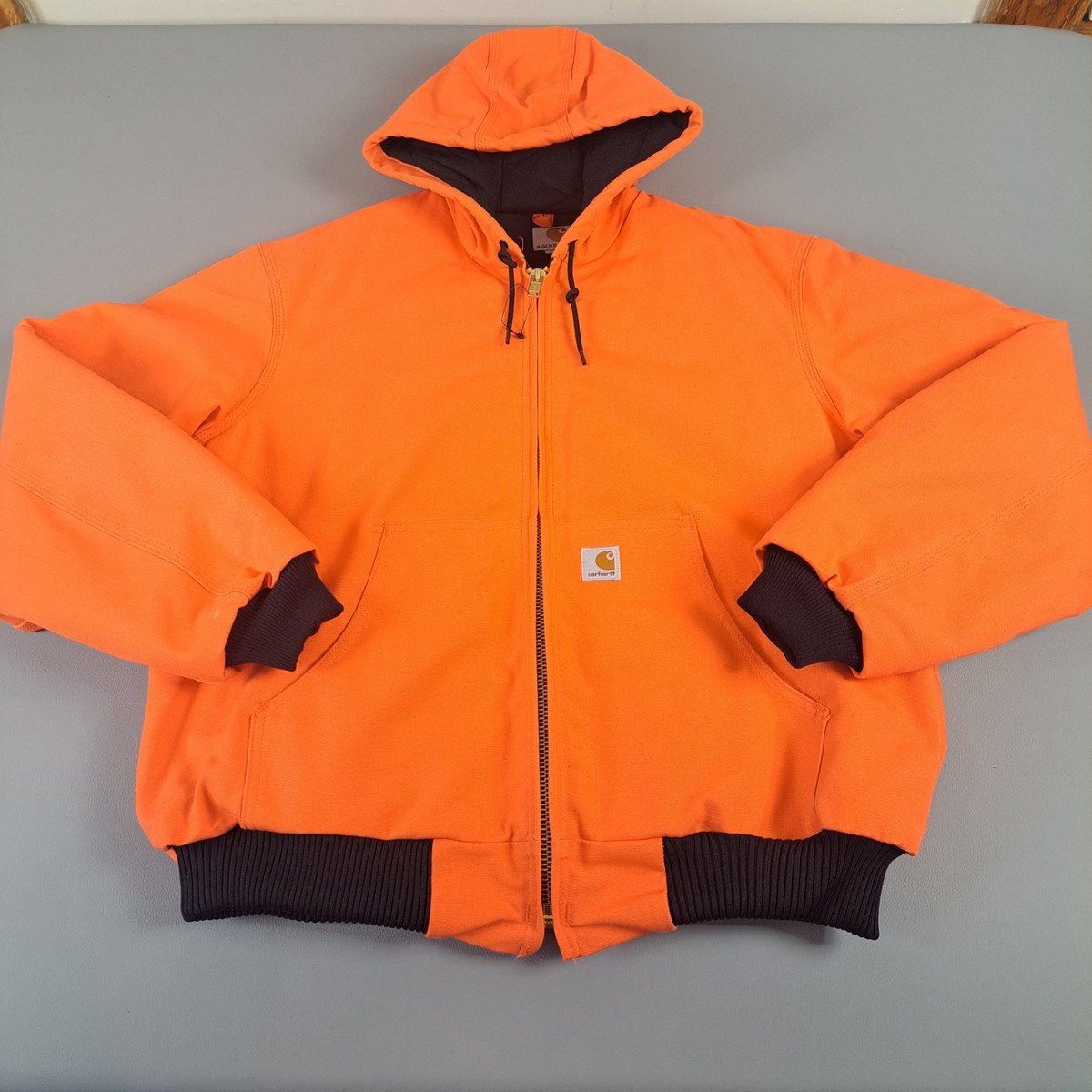 Carhartt Jacket Large Blaze Orange J140-BLZ Hooded Quilt