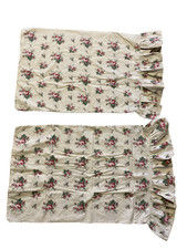 Pair of 2 Vtg RALPH LAUREN Marseilles Standard Pillowcases Tan Stripes  Roses