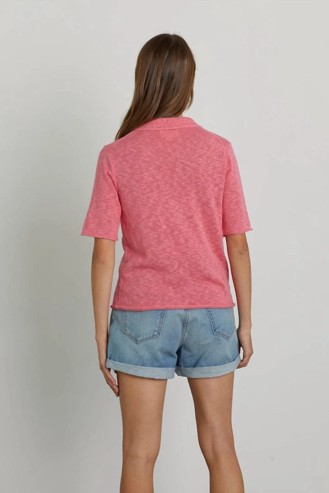 Velvet By Graham & Spencer Velvet Linen Polo Torie Top Size L Foto 3 de 4