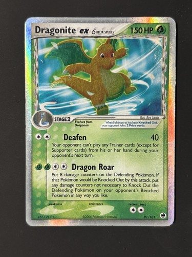 2006 Pokemon EX Dragon Frontiers Dragonite ex Holo #91/101