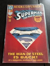 Superman: The Man of Steel 22 Excellent With Sleeve Cardboard Bonus Poster