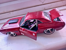 1970 Dodge Challenger RT, model by Maisto. from 2005, scarlett, good condition