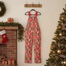 Women's Heirloom Gardening Bib Overalls Christmas Trees NWT - XMAS SALE!