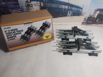 Lighted Bumper 2-Pack 5 inch straight track Menards Brand O Gauge