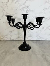 Metal Candle Holders 5 Wicks Black Candle Holders for Candlesticks Taper Cand...