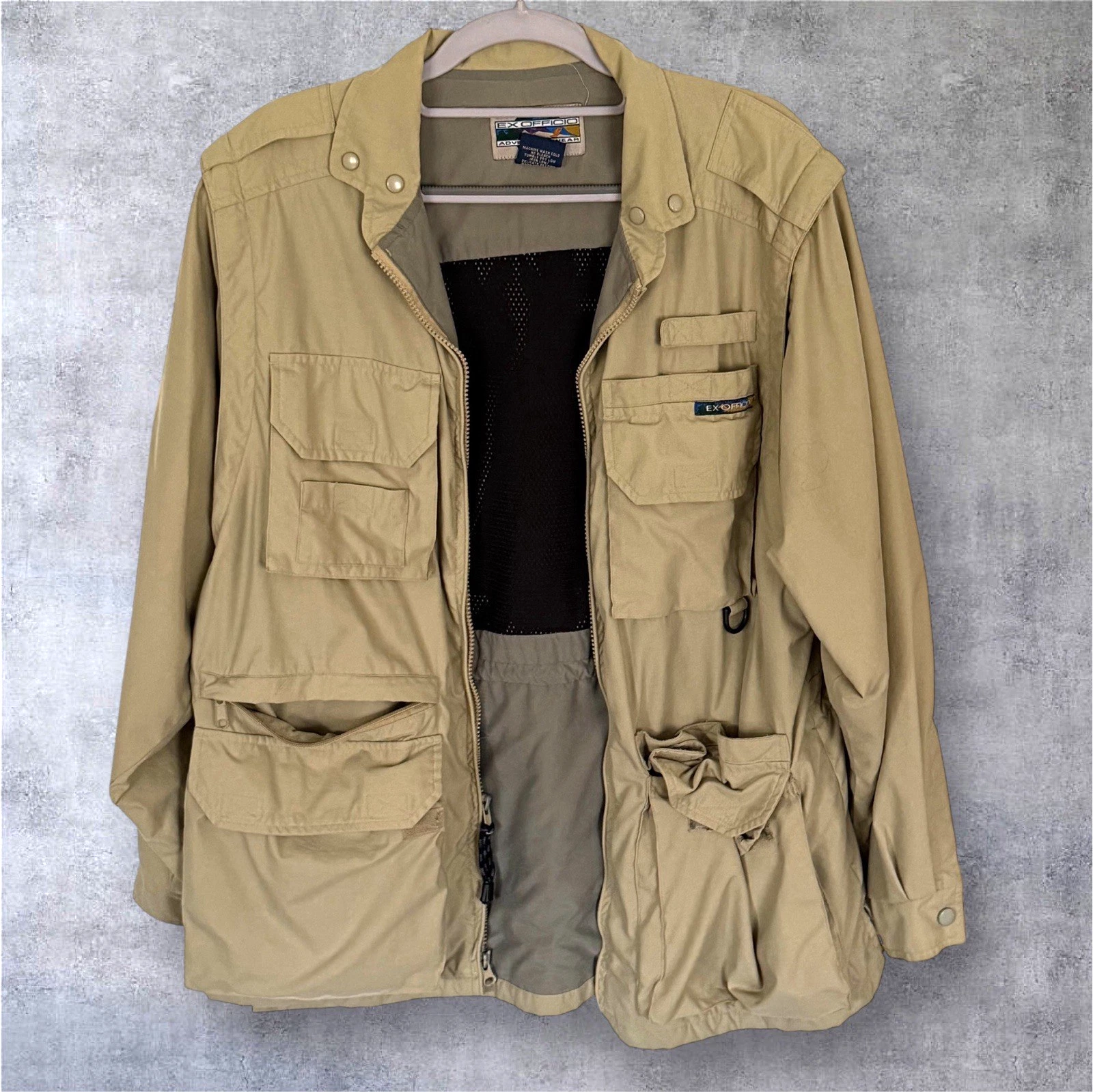 Exofficio Convertible Jacket Vest Sz S Unisex Khaki Utility Cargo Safari Travel